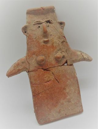 Very Rare Ancient Bronze Age Cypriot Redware Plank Type Idol Circa 2300 - 1600bce