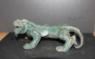 Chinese Bronze Tiger Beast Statues Lucky Animal Pixiu Statues With Wings