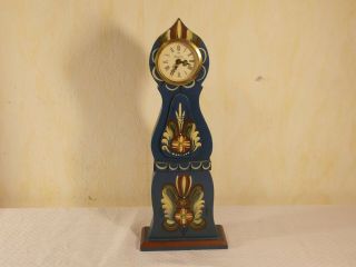 Antique Vintage Swedish Mora Clock / Mantel Clock Hand Painted Sweden 1900`s