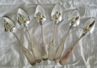 FOR Edward ONLY Antique Coin Silver Serving Spoons Jehu Williams,  John Victor 2