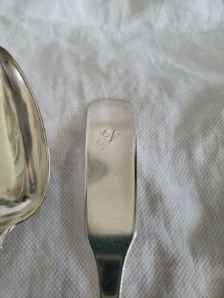 FOR Edward ONLY Antique Coin Silver Serving Spoons Jehu Williams,  John Victor 5