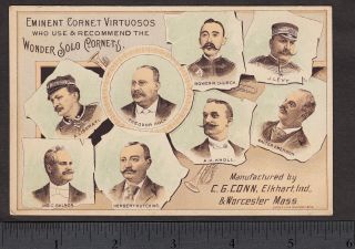 CG Conn 1890 ' s Cornet Saxophone Trombone Band Instruments Elkhart Worcester Card 2