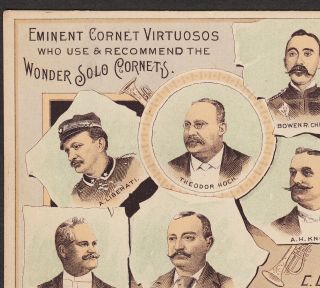 CG Conn 1890 ' s Cornet Saxophone Trombone Band Instruments Elkhart Worcester Card 6