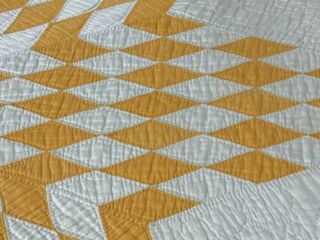 Quilting c 1920s Cheddar Lone Star ANTIQUE Quilt Mennonite 85 x 85 An 10