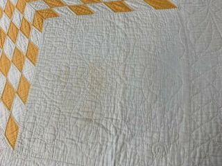 Quilting c 1920s Cheddar Lone Star ANTIQUE Quilt Mennonite 85 x 85 An 12