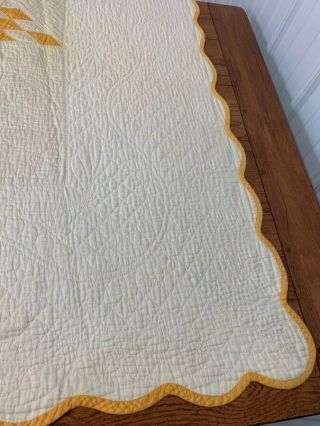 Quilting c 1920s Cheddar Lone Star ANTIQUE Quilt Mennonite 85 x 85 An 4