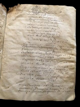 Antique Signed Parchment 1741 40 PAGES 11