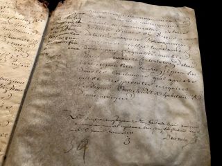 Antique Signed Parchment 1741 40 PAGES 8