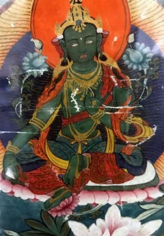 Antique Framed Tibetan Thangka 4