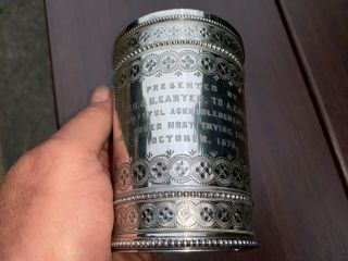 1876 Sterling Silver Julep Cup Presented Too A.  G.  Wood Scrap Is 203 Grams Nr