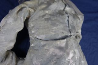 Antique Hand Made Folk Art Primitive Hand Made Plaster Head Doll Wedding Dress 11