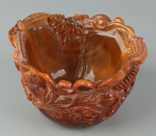 Chinese Exquisite Handmade Pumpkin Carving Ox Horn Bowl