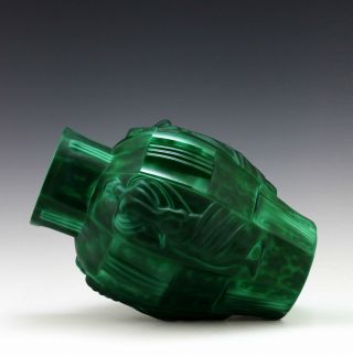Fantastic Art Deco H G Schlevogt Ingrid Figural Maiden Green Malachite Vase 2