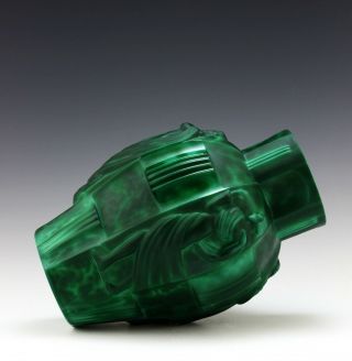 Fantastic Art Deco H G Schlevogt Ingrid Figural Maiden Green Malachite Vase 4