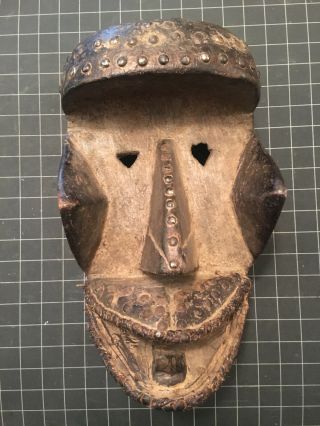 Large Bete Bété Ivory Coast Carved Tribal African Ceremonial Mask Riveted