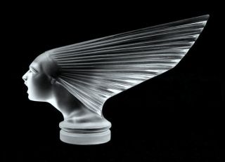 Art Deco Glass Car Mascot Figurine ' Victoire ' Hood Ornament H.  Hoffmann 1930 ' 5