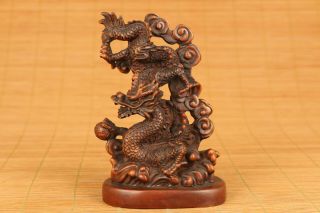 Antique Chinese Old Boxwood Hand Carved Phoenix Statue Netsuke