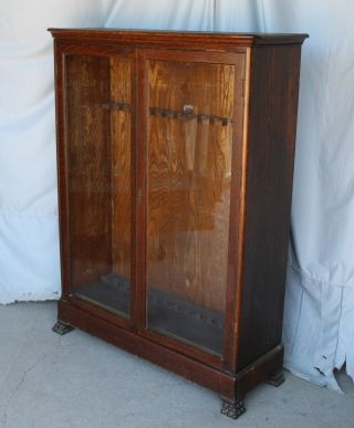 Antique Oak Gun Cabinet Made From Bookcase