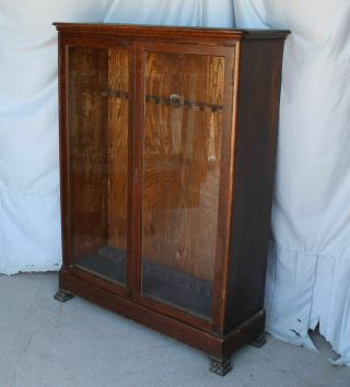 Antique Oak Gun Cabinet Made from Bookcase 8