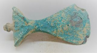 Circa 1000bce Ancient Luristan Bronze War Axe Authentic Battle Object