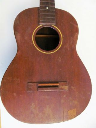 Antique VTG c.  1920 Baritone Ukulele Fine woods Inlay Bakelite Mother of Pearl 2