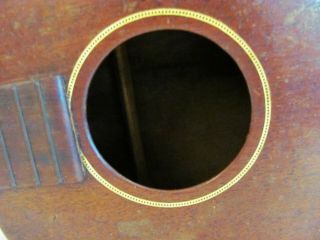 Antique VTG c.  1920 Baritone Ukulele Fine woods Inlay Bakelite Mother of Pearl 4