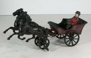 Ca1884 Cast Iron Horse Drawn Pleasure Cart / Doctors Carriage By Carpenter Toys