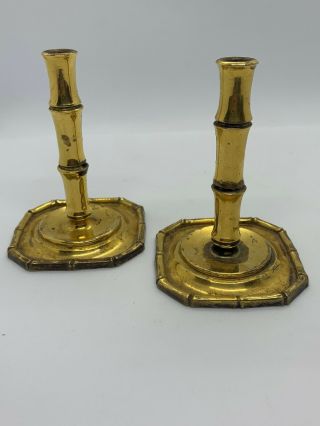 Tiffany Co Sterling Silver Candlestick Bamboo Gold Wash Post 1965 Unrestored