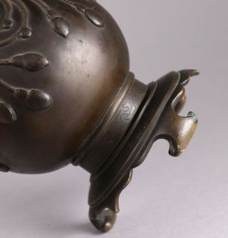 Antique Chinese Bronze Vase with Silver Inlay Qing Dynasty 11
