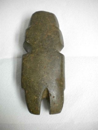 Large Figure Pre Columbian Mexico Mezcala Culture Stonel Axe God Dark Green 7