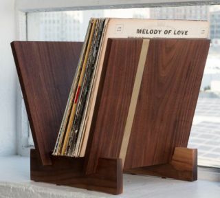 Flip Tabletop Vinylrecord Storage Solid American Walnut With Solid Brass Detail