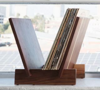 Flip Tabletop VinylRecord Storage Solid American Walnut with Solid Brass Detail 2