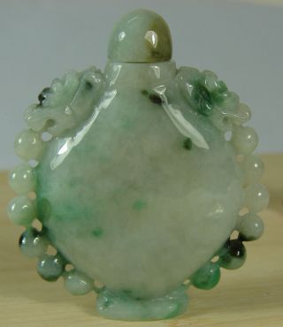 Jade Jadeite Snuff Bottle Certified Green Grade A Jade Dragon Carving S - 056 - 2 3