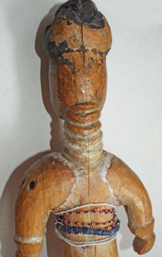 19c African Female Wooden W/ Beadwork Museum Status 1880 4