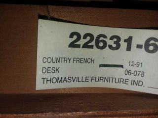 Vintage Thomasville Country French Writing Desk 7