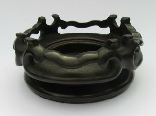 Good Quality Chinese Dark Hardwood Vase Stand With Pierced Lower Section 4