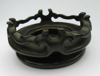 Good Quality Chinese Dark Hardwood Vase Stand With Pierced Lower Section 5