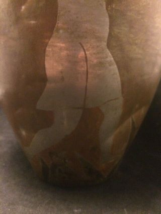 Paul Mergier Dinanderie Copper Art Deco Inlaid Applied Metal Vase Signed C.  1930 6