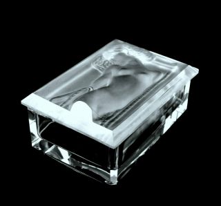 Art Deco 1930s " Nude Odalisque " Glass Jewelry Box