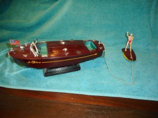 Vintage Ideals Mechanical Speed Boat With Aquaplane Rider