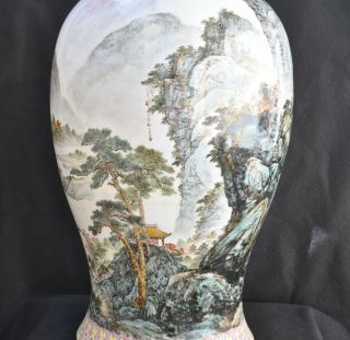 18th Century Antique Chinese Porcelain Mountains Vase Qianlong Mark 27 1/2 " Tall