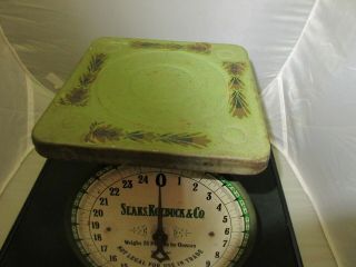 ANTIQUE 1906 SEARS,  ROEBUCK & CO.  Weighs Up To 25 lbs In Ozs WEIGHT SCALES WI/ PAN 3