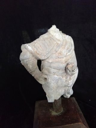 A Stunning Chinese Warrior Fragment Statue mounted on its custom made stand 2