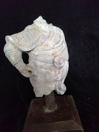 A Stunning Chinese Warrior Fragment Statue mounted on its custom made stand 9