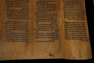 ANCIENT VELLUM TORAH BIBLE MANUSCRIPT Numbers SCROLL JUDAICA 400 YRS YEMEN 4