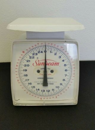 Vintage Sunbeam Scale General Household 25 Lbs Made In Usa