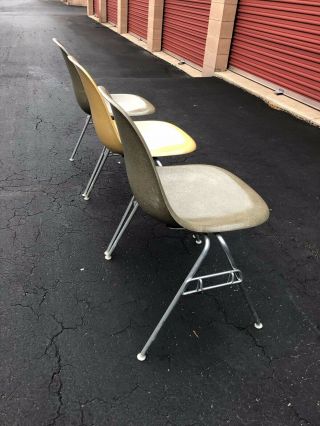 Herman Miller Eames Fiberglass Shell Side Chairs with Labels 3