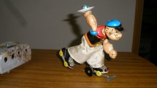 Popeye Roller Skater Tin Litho Windup Toy Linemar Japan 1950s King Features