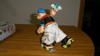 POPEYE ROLLER SKATER TIN LITHO WINDUP TOY LINEMAR JAPAN 1950s KING FEATURES 3