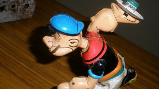 POPEYE ROLLER SKATER TIN LITHO WINDUP TOY LINEMAR JAPAN 1950s KING FEATURES 6